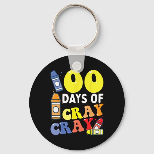 Leraar 100 dagen Cray Cray 100th Day of School Boy Sleutelhanger (Voorkant)