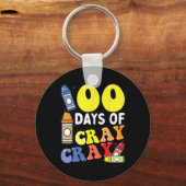 Leraar 100 dagen Cray Cray 100th Day of School Boy Sleutelhanger (Voorkant)