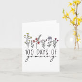 Leraar 100 dagen groeien 100 dagen Viering T Kaart (Gele Bloem)