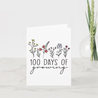 Leraar 100 dagen groeien 100 dagen Viering T Kaart