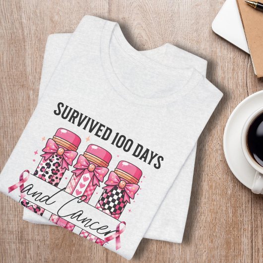Leraar 100 dagen overlevende van kanker op school t-shirt