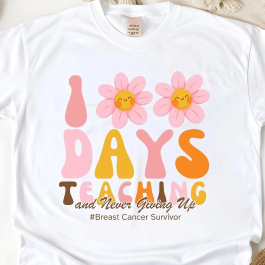 Leraar 100 dagen van school Kanker overlevende gif T-shirt