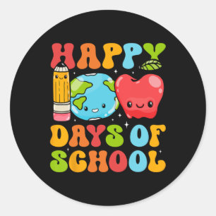 Leraar 100 dagen van school Kinder volwassene Happ Ronde Sticker