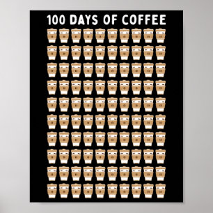 Leraar 100 Koffiekopjes 100e Dag School Poster