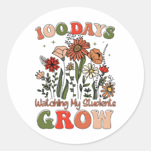 Leraar 100e dag school 100 dagen kijken naar mijn ronde sticker