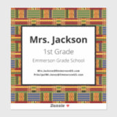 Leraar 1-gradenlaptop Kente K84 Vinyl Sticker (Vel)