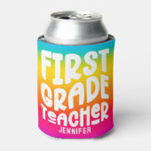 Leraar 1e klas Kleurrijke Gradiënt Aangepast  Blikjeskoeler (Blikje Voorkant)