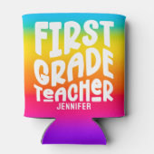 Leraar 1e klas Kleurrijke Gradiënt Aangepast  Blikjeskoeler (Achterkant)