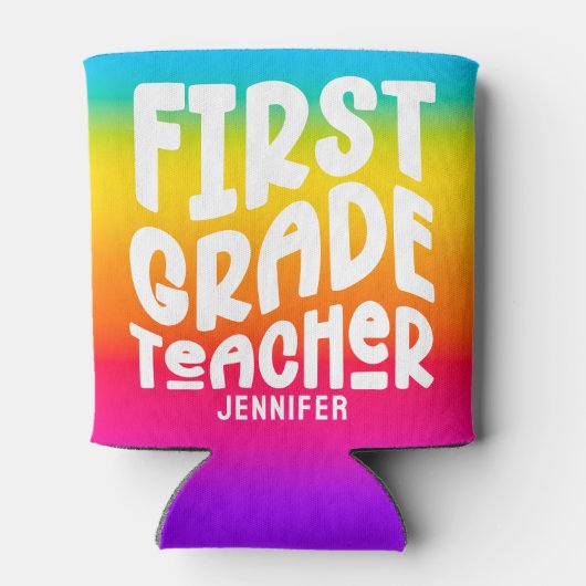 Leraar 1e klas Kleurrijke Gradiënt Aangepast  Blikjeskoeler (Achterkant)