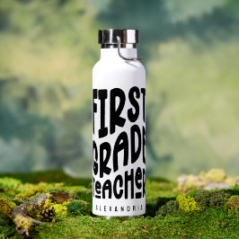 Leraar 1e klas Minimalistische tekst Waterfles