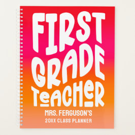 Leraar 1e klas oranje rood ombre klas planner