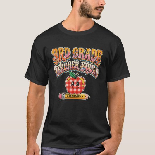 Leraar 3e klas Squad Geruite Appel T-shirt (Voorkant)