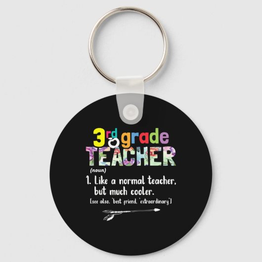 Leraar 3e klas terug naar school cadeau leraar 3e sleutelhanger (Voorkant)