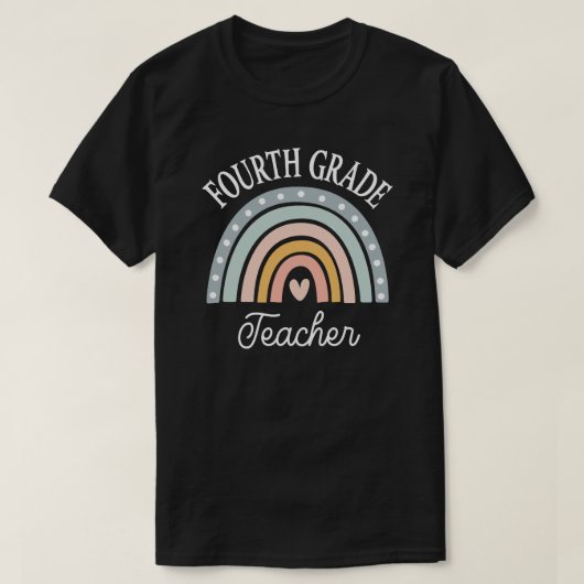 Leraar 4e klas Cute Rainbow T-shirt (Design voorkant)