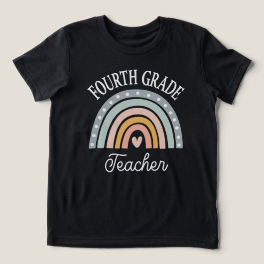 Leraar 4e klas Cute Rainbow Tri-Blend Shirt (Design voorkant)