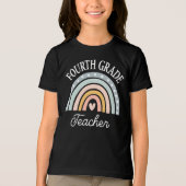 Leraar 4e klas Cute Rainbow Tri-Blend Shirt (Voorkant)