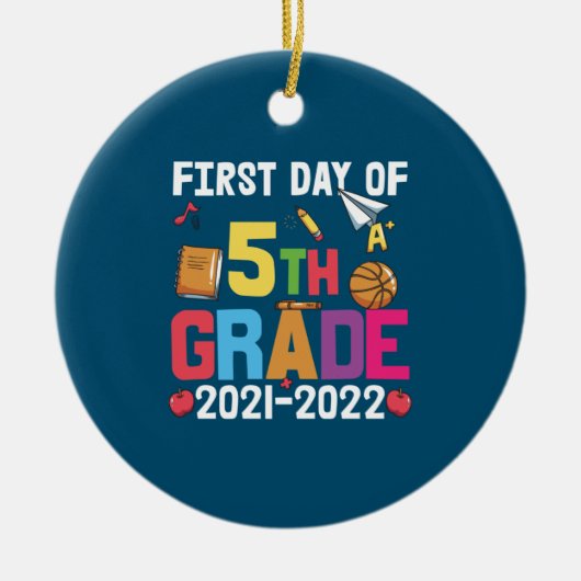 Leraar 5e leerjaar eerste dag van het 5e leerjaar keramisch ornament (Voorkant)