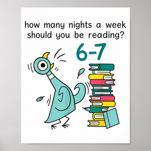 Leraar 67 Hoeveel Avonden Per Week Moet Je Lezen Poster (Voorkant)