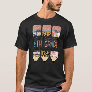 leraar 6e leerjaar potlood luipaard zesde leerjaar t-shirt