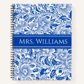 Leraar | Aangepaste bloemschildering Chinees Huwel Notitieboek (Voorkant)