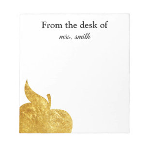 Leraar Aangepaste Gold Apple Notitieblok