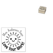 Leraar Aangepaste Naam Schattig Kawaii Zon Houd Va Rubberstempel (Gestempeld)