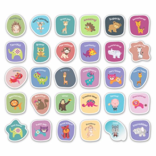 Leraar aanmoediging dierlijke Stickers (Voorkant)
