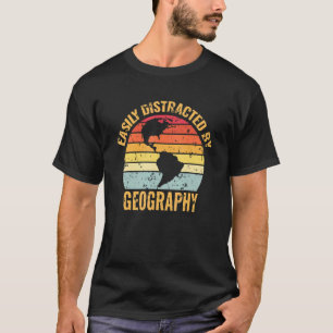 Leraar aardrijkskunde Retro Vintage Geograaf Werel T-shirt