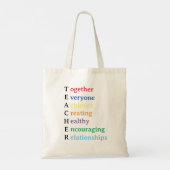 Leraar Acronym Fun Teacher Appreciation Tote Bag (Achterkant)