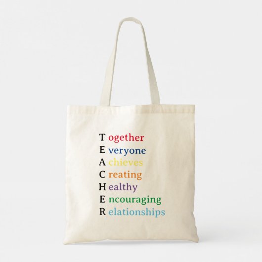 Leraar Acronym Fun Teacher Appreciation Tote Bag (Achterkant)