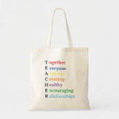 Leraar Acronym Fun Teacher Appreciation Tote Bag (Voorkant)