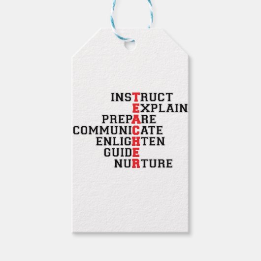 Leraar Acrostisch Cadeaulabel (Voorkant)