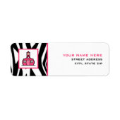 Leraar Adreslabel - Zebra Print Etiket (Voorkant)