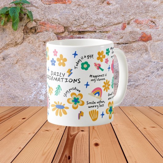 Leraar Affirmatie Gift, Retro Groovy Bloemen Koffiemok