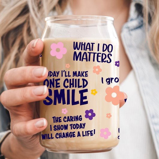 Leraar Affirmaties Bloemen Blikvorm Glas