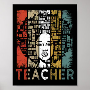 Leraar Afro Afrikaans Amerikaanse vrouwen zwarte g Poster