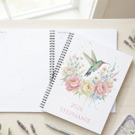 Leraar Afstudeercadeau Wilde Bloem Kolibrie Cadeau Planner