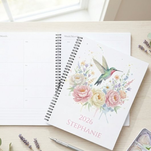 Leraar Afstudeercadeau Wilde Bloem Kolibrie Cadeau Planner