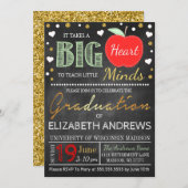 Leraar Afstuderen Chalkboard neemt een groot hart Kaart (Voorkant / Achterkant)