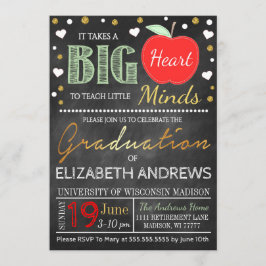 Leraar Afstuderen Chalkboard neemt een groot hart Kaart