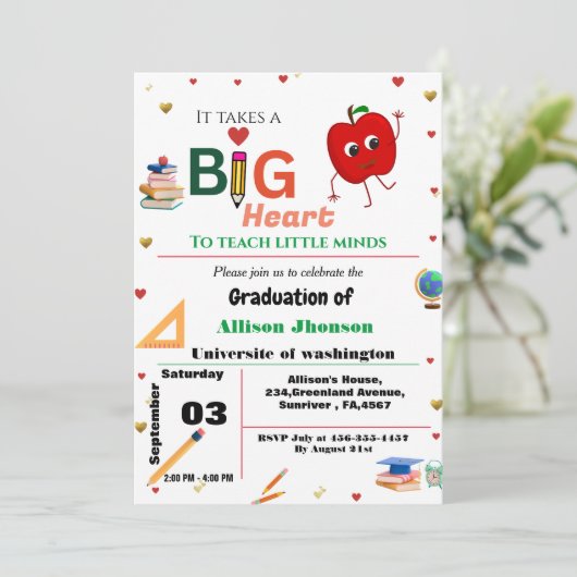 leraar afstuderen nodigen elementair afstuderen kaart (Staand voorkant)