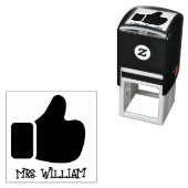 leraar als duim omhoog loven grading aanmoediging zelfinktende stempel (In situ)