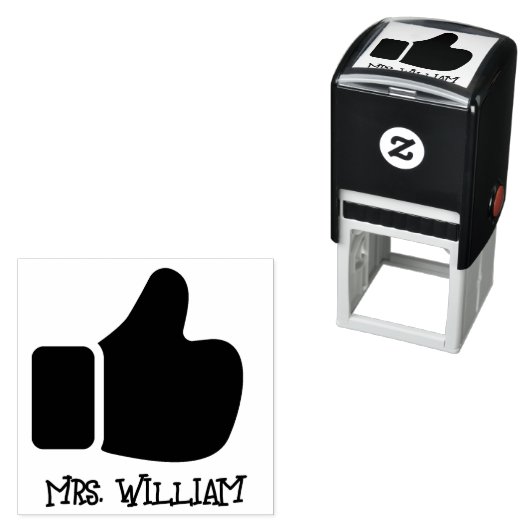 leraar als duim omhoog loven grading aanmoediging zelfinktende stempel (In situ)