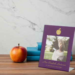 Leraar Appel Afstuderen Reclamebord Met Voetstuk