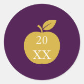 Leraar Appel Afstuderen Ronde Sticker (Voorkant)