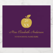 Leraar Appel Afstuderen Sparkling Wijnetiket (Enkel label)