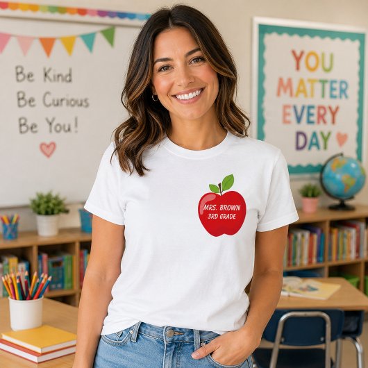 Leraar Appel Naam en Klasniveau T-shirt