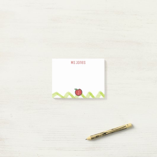 Leraar Apple Aangepaste Naam Monogram Post® Notes (Op bureau)