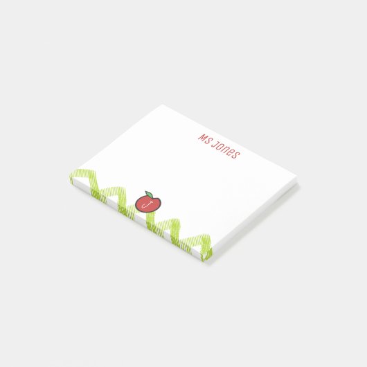 Leraar Apple Aangepaste Naam Monogram Post® Notes (Schuin)