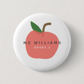 Leraar Apple | Aangepaste naam voor klasse Cute Mo Ronde Button 5,7 Cm (Voorkant)